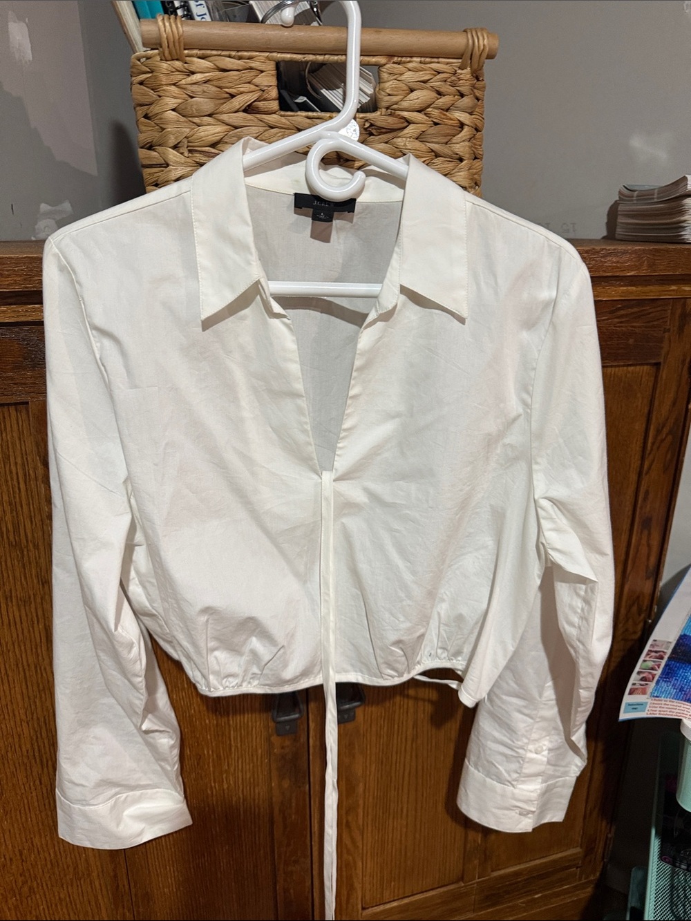 J. Crew White Button-Front Shirt